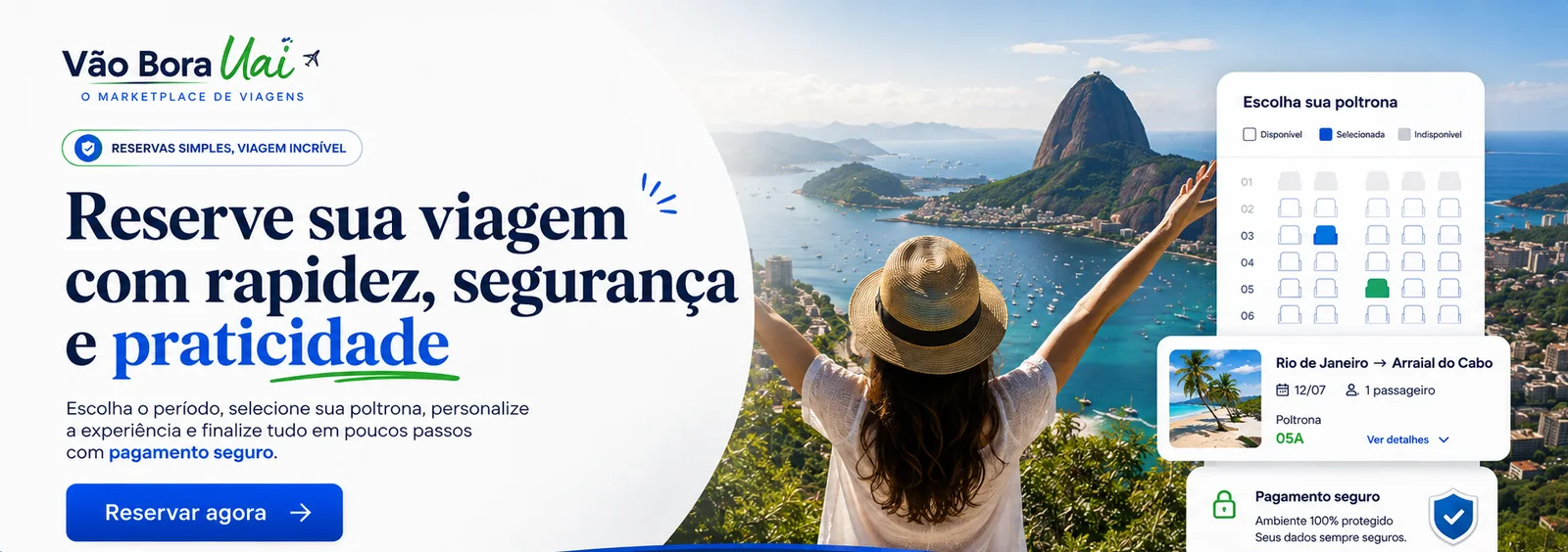 Reserve sua viagem com praticidade e segurança