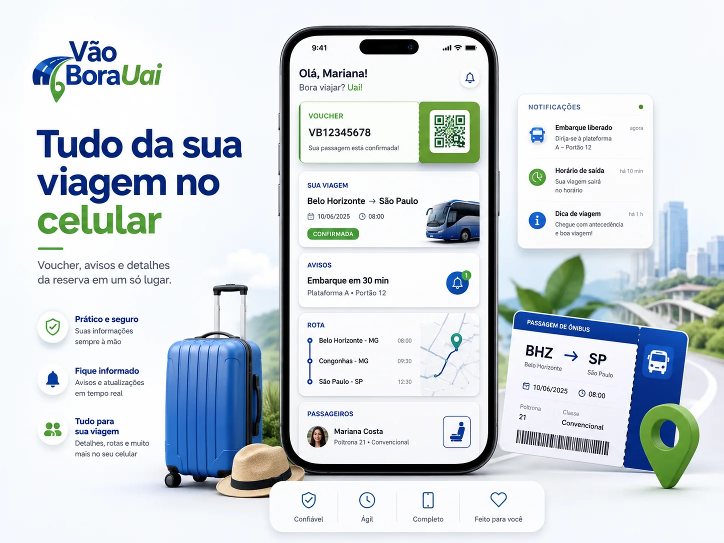 Tudo da sua viagem no celular