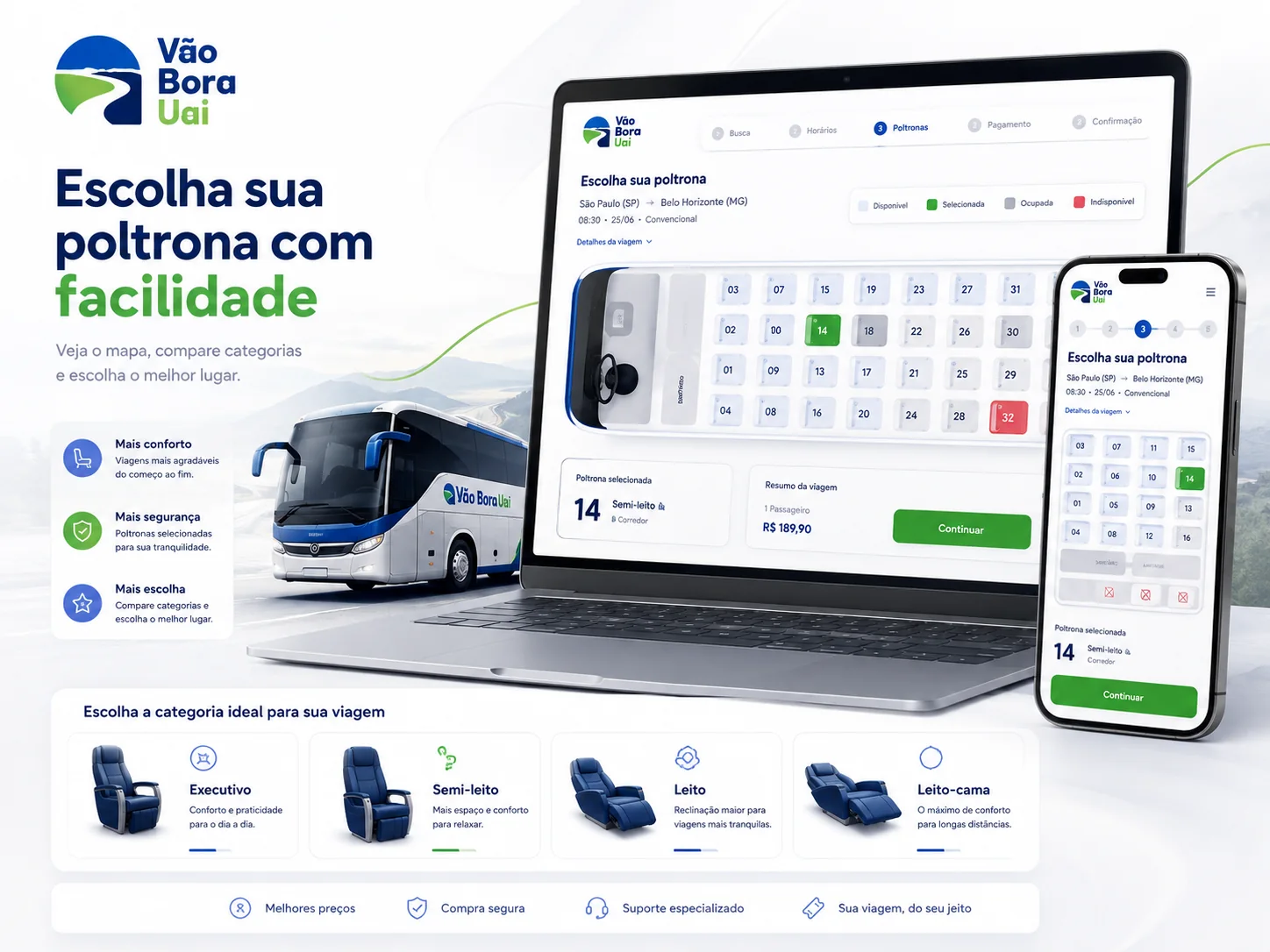 Escolha sua poltrona com facilidade